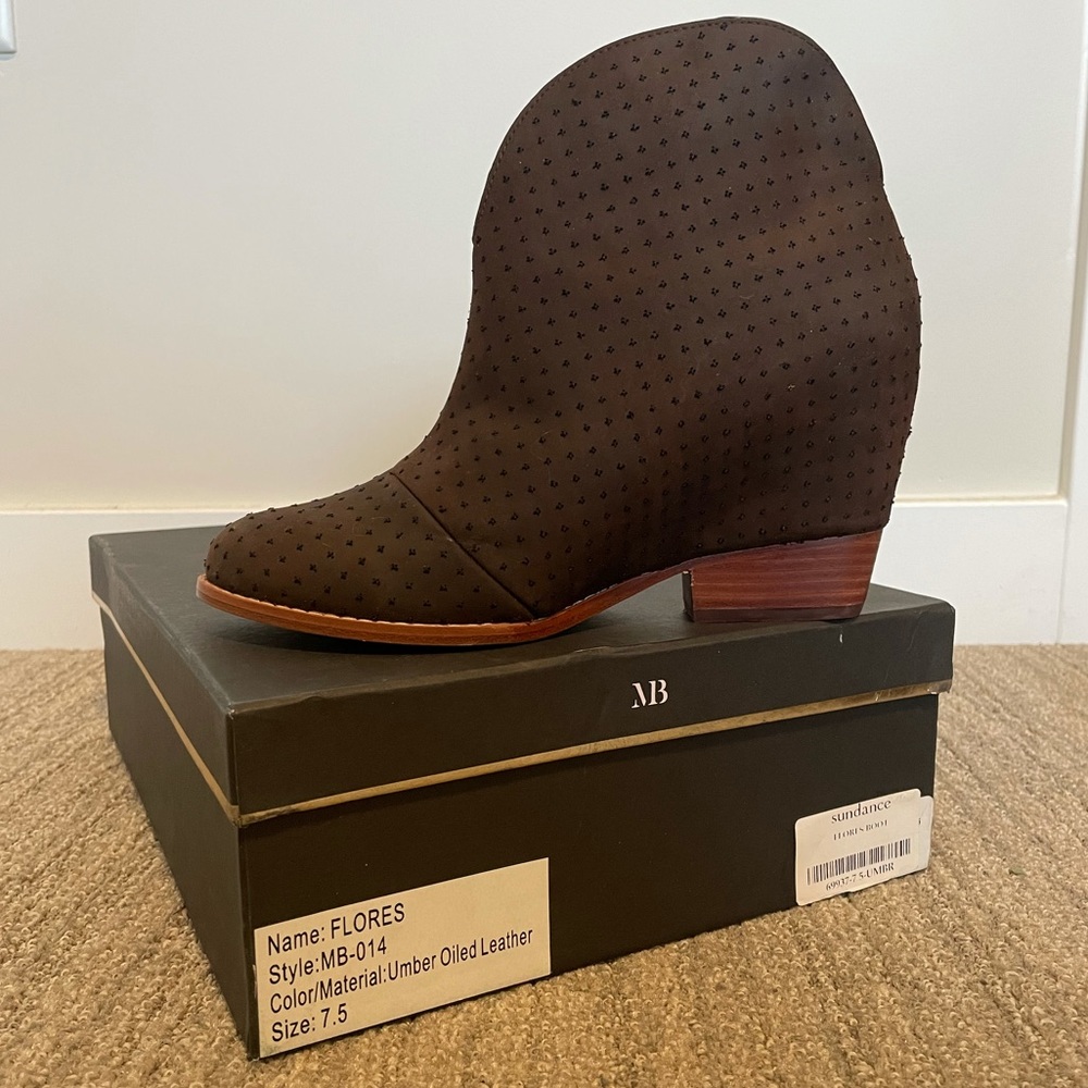 Brand New Matt Bernson Brown Ankle Boot Flores Bootie